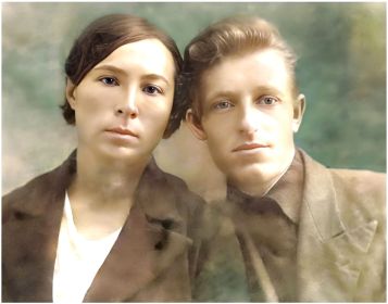 Фото с женой в 1939 г.