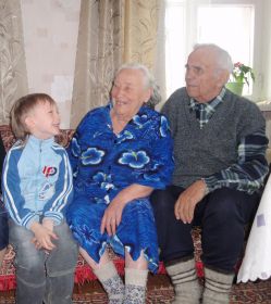 Доколин М.П. с правнуком Алексеем, 2009 год.