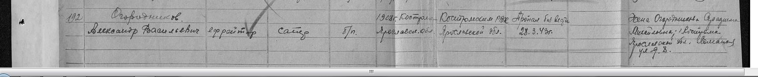 Огородников Александр Васильевич в списке погибших