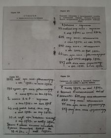 Краткие сведения о прохождении службы.