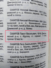 Упоминание в книге памяти
