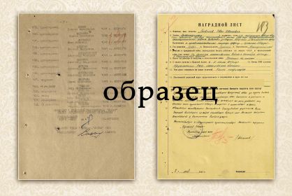Наградной лист на представление к ордену "Красной Звезды"