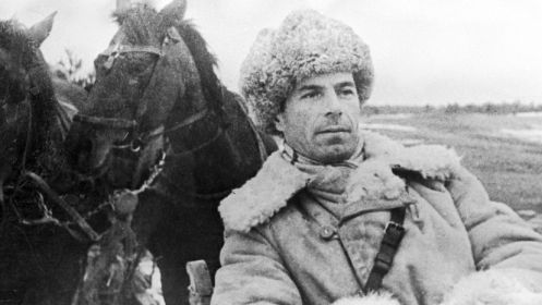 Д.Н. Медведев едет на встречу с С. Ковпаком, 1943 г.