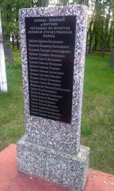 Надгробная стелла на месте погребения Кулинича Савелия Петровича