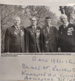 Козлов Василий Григорьевич с однополчанами (г. Кимры 9 мая 1983 г.)