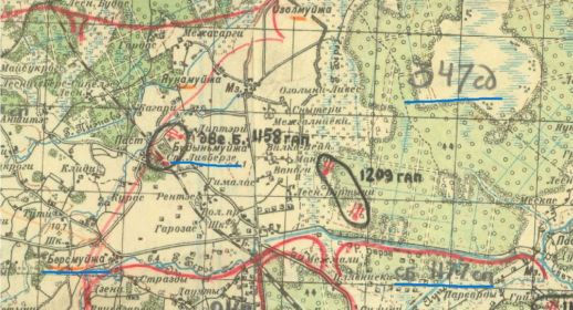 Карта боев 347 СД 1177 СП.
