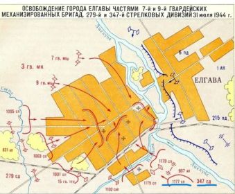 Карта-схема боев июль 1944
