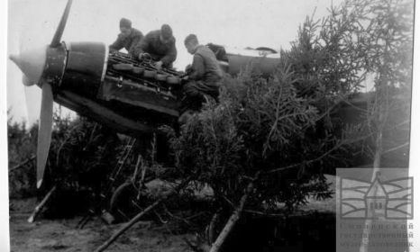 312. шап. 10.1943. Техники обслуживают Ил-2.