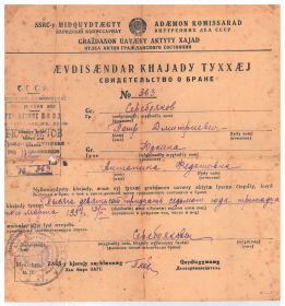 Свидетельство о браке.