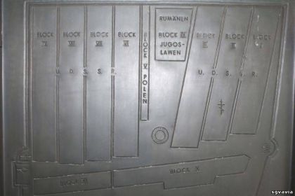 Мемориал в Ноймаркте. Расположение секторов захоронения советских военнопленных и граждан СССР,  румынских и польских пленных. Фото с форума SGVAVIA