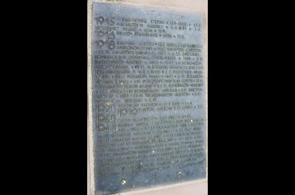 Мемориал в Ноймаркте. Металлическая мемориальная плита с выбитыми на ней фамилиями Фото с форума SGVAVIA