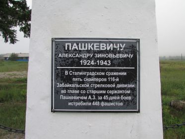 Табличка с текстом на обелиске. Год рождения 1924 соответствует действительности.