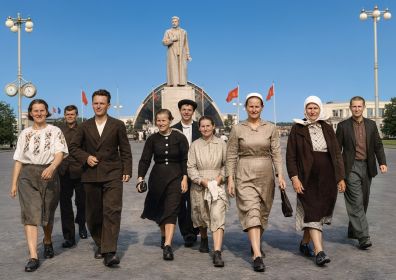 Делегация передовиков на ВСХВ (ВДНХ). 1940 год