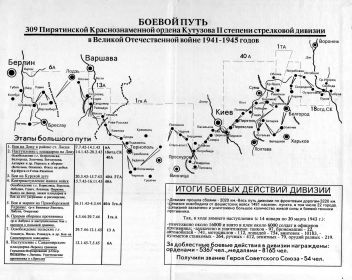 Боевой путь 309 стрелковой дивизии