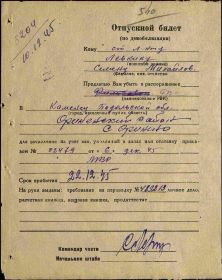 Отпускной билет