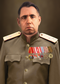 Иван Ильич Муров в повседневной форме(образца 1943 года) и наградами,медаль «За оборону Москвы»,интересно направление галуна знака