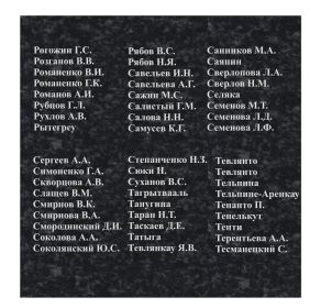 Мемориал "Слава боевым и трудовым подвигам", плита № 5
