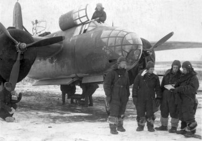 57 бап. 1943. Экипаж самолёта A-20В «Бостон» (Douglas A-20В "Boston"): персоналии неизвестны.