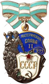 Орден "Материнская Слава" 2 ст.