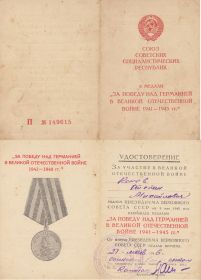 Медаль "За Победу над Германией в Великой Отечественной войне 1941-1945гг."