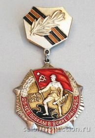 Нагрудный знак «25 лет победы в Великой Отечественной Войне 1941-1945гг»