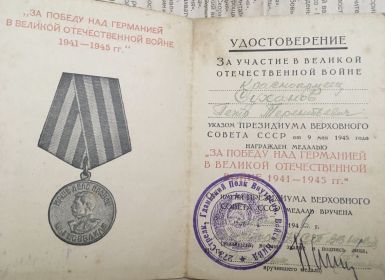 Медаль «За Победу над Германией в Великой Отечественной войне 1941-1945 гг.»