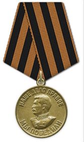 Медаль «За победу над Германией в ВОВ 1941-1945гг» 09.05.1945