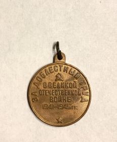 Медаль «За доблестный труд в Великой Отечественной войне 1941-1945 гг»