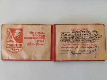 звание «Ударник Коммунистического труда»