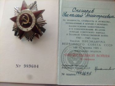 Орден "Отечественной войны 2 степени".