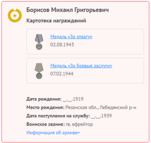 медаль "За боевые заслуги"
