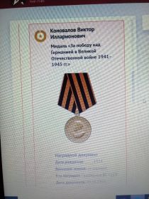 Медаль " За победу над Германией в Великой Отечественной войне 1941-1945 гг."