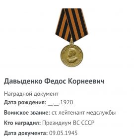 Медаль " За победу над Германией в Великой Отечественной войне 1941-1945 гг."