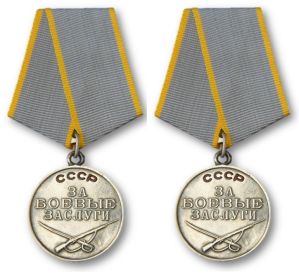 Две медали За боевые Заслуги; + более десяти других правительственных наград ВС СССР.