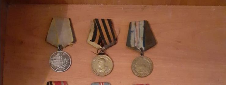 Медаль "За боевые заслуги", медаль "За оборону Кавказа", медаль "За победу над Германией".