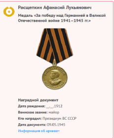 Медаль "За Победу над Германией в ВОВ 1941-1945гг."