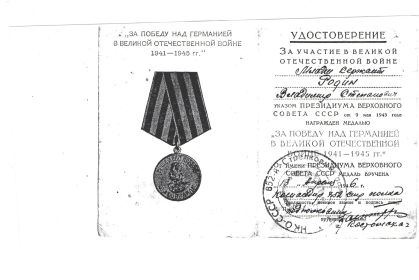 Медаль "За победу над Германией"