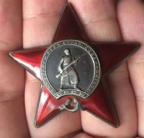 Орденом «Красной Звезды» (приказ №14/н от 25.10.1944)