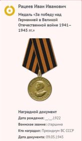 Медаль "За победу над Германией в Великой Отечественной войне 1941-1945 гг."