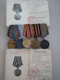 Медаль "За победу над Германией", За победу над Японией", "За боевые заслуги"