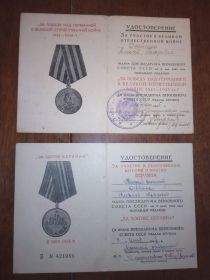 Медаль "За победу над Германией в Великой Отечественной войне 1941-1945 гг.", медаль "За взятие Берлина"