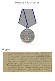 Медаль «За отвагу» 15.06. 1945