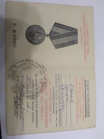 Медаль За доблестный труд в ВОВ 1941-1945 гг.