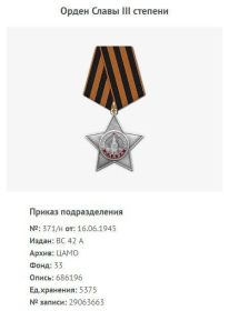 Орден славы 3 степени