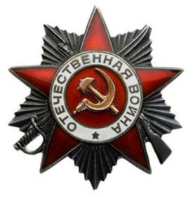 Орден Отечественной войны II степени за личное мужество в бою по удержанию и расширению плацдарма на Одере