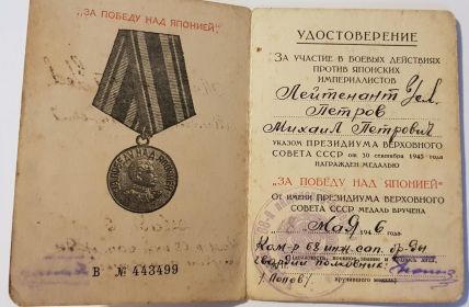 Медаль за победу над Японией.