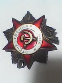 медаль "За отвагу", медаль "За боевые заслуги", Орден  Отечественной войны 2 степени"