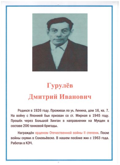 Гурулёв Дмитрий Иванович