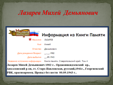 Лазарев Михей Демьянович