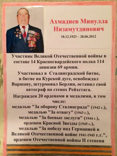 Ахмадиев Минулла Низамутдинович